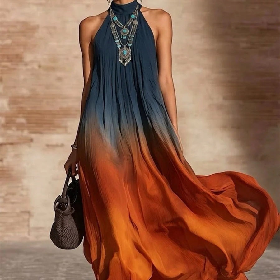Gradient Color Maxi Skirt for Women - Stylish & Comfortable
