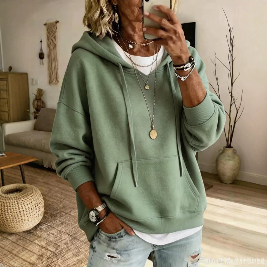 Womens Casual Loose-fitting Hoodie with Pockets