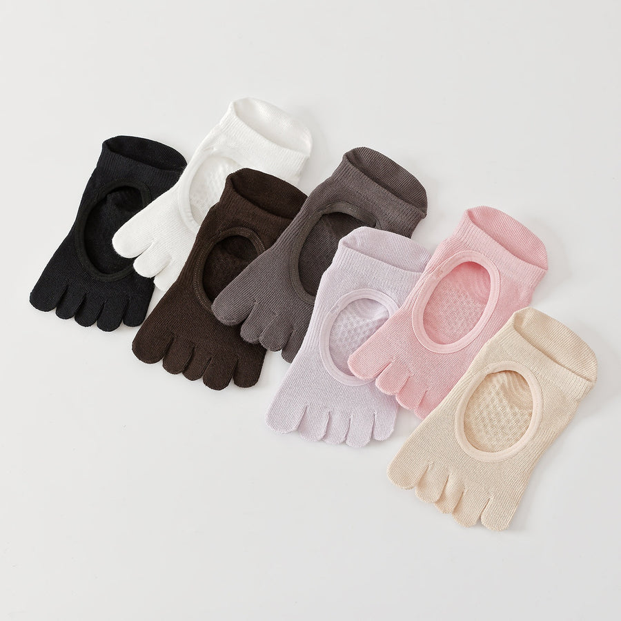 SpringSummer Women's Toe Yoga Socks with Cutout Heels