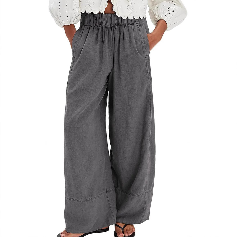 Minimalist Panel Design Wide Leg Pants for Casual Wear
