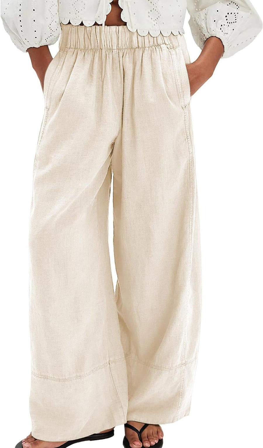 Minimalist Panel Design Wide Leg Pants for Casual Wear