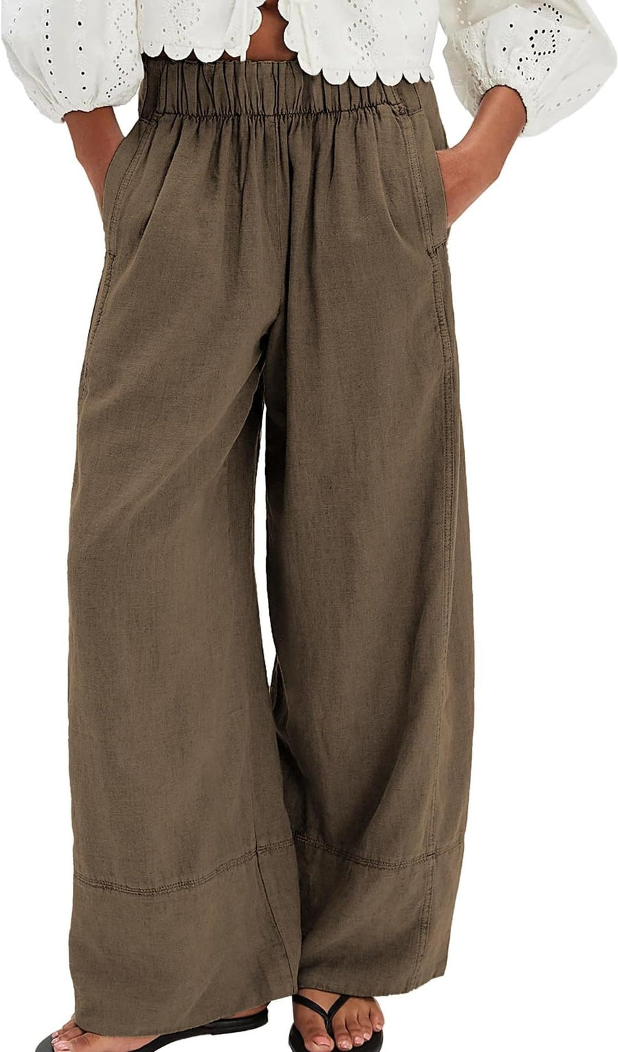 Minimalist Panel Design Wide Leg Pants for Casual Wear
