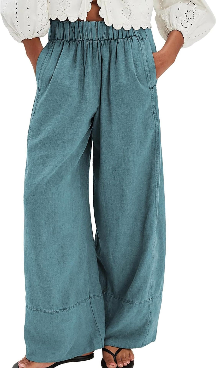 Minimalist Panel Design Wide Leg Pants for Casual Wear