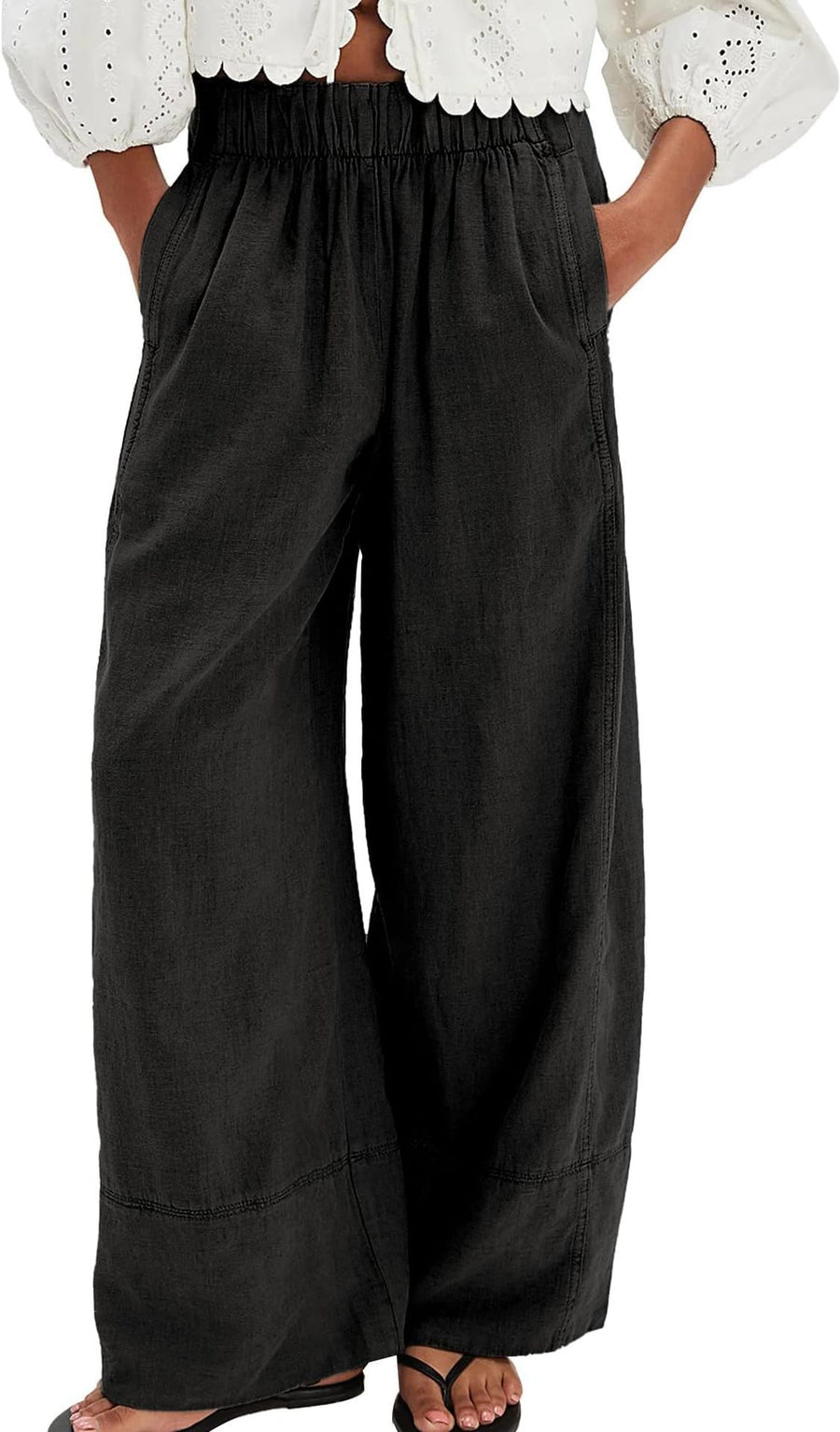 Minimalist Panel Design Wide Leg Pants for Casual Wear
