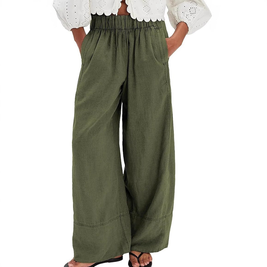 Minimalist Panel Design Wide Leg Pants for Casual Wear