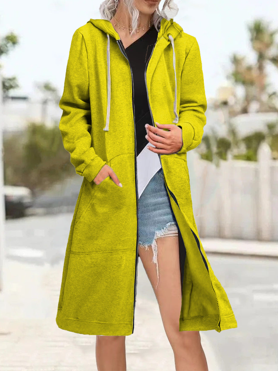 Trendy Loose Multicolor Coat Zipper Cardigan Hoody