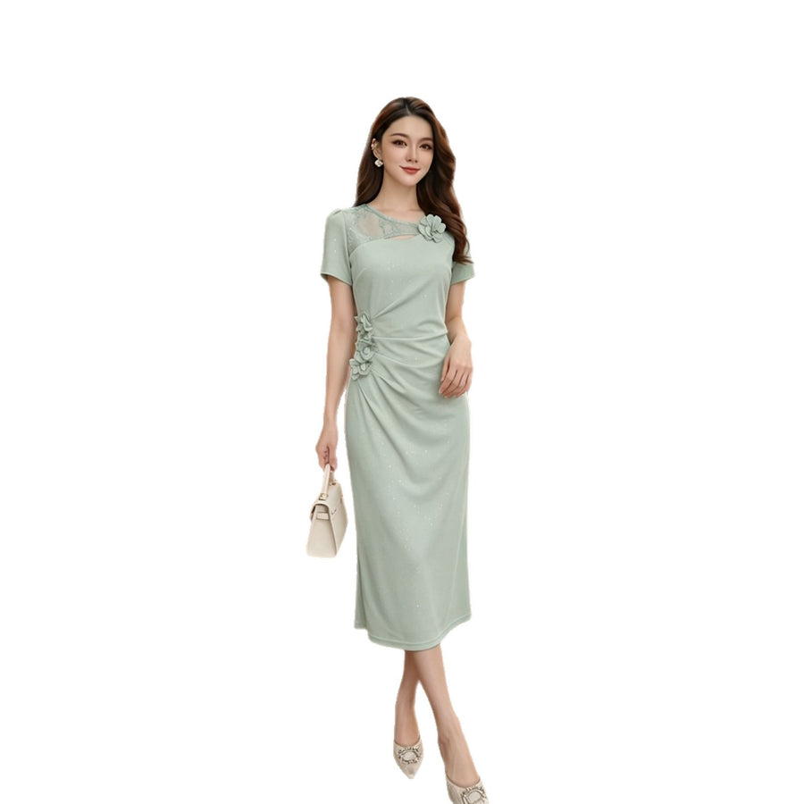 Womens French-style Mermaid Dress - Elegant Maxi Dress