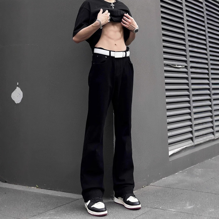 Niche Streetwear High-rise Stretch Slim-fit Bootcut Jeans