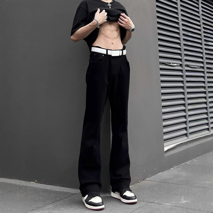 Niche Streetwear High-rise Stretch Slim-fit Bootcut Jeans