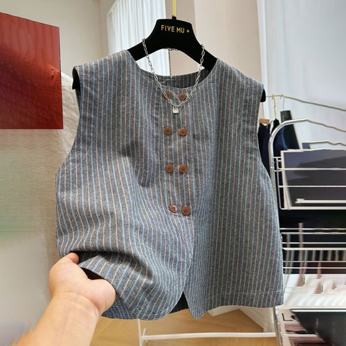 Stylish Sleeveless Cropped Outerwear Vest for Women