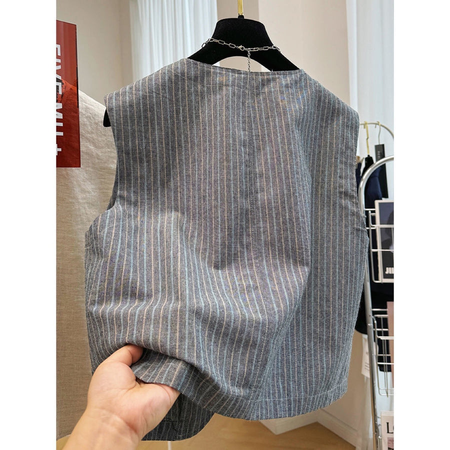 Stylish Sleeveless Cropped Outerwear Vest for Women