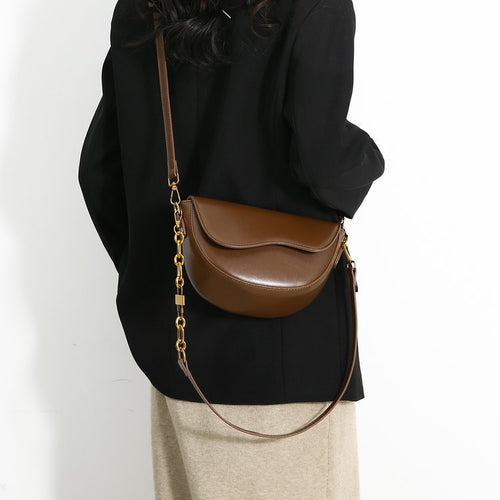 Minimalist Small Square Shoulder Bag Saddle - Stylish Crossbody Bag