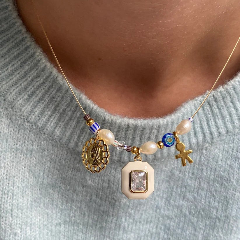 New Shell and Small Fish Bead Fresh Style Pendant Necklace