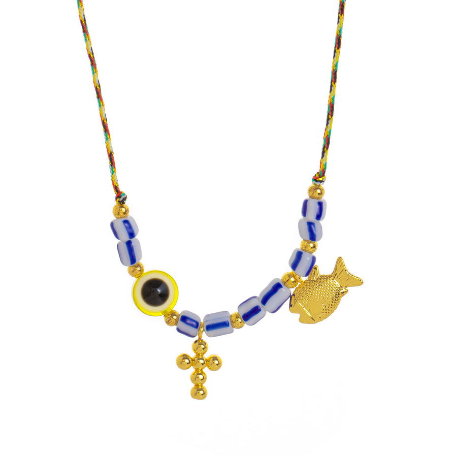 New Shell and Small Fish Bead Fresh Style Pendant Necklace