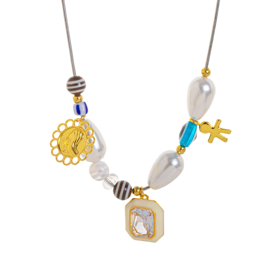 New Shell and Small Fish Bead Fresh Style Pendant Necklace