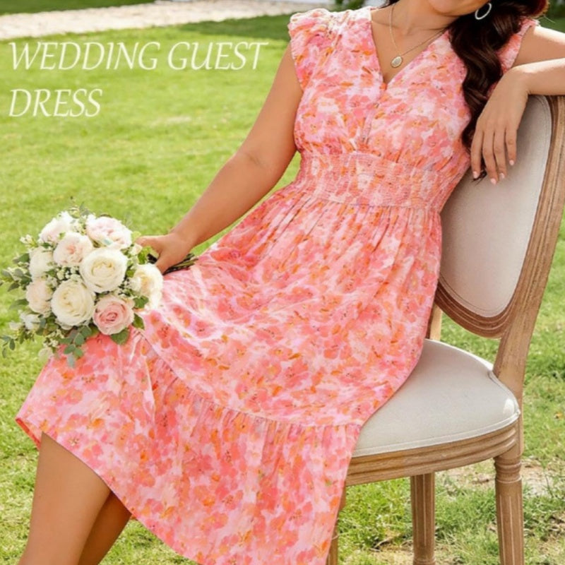 Womens Bohemian-style Floral Casual Maxi Dress