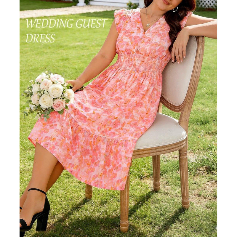 Womens Bohemian-style Floral Casual Maxi Dress