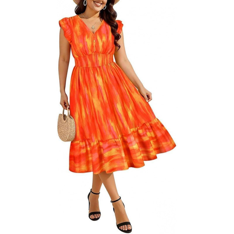 Womens Bohemian-style Floral Casual Maxi Dress