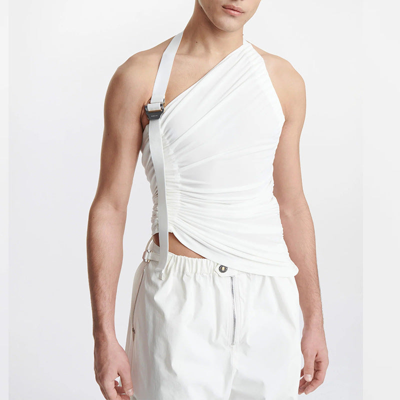 Strapless Off-the-shoulder Hollow-out Knitted Vest for Women