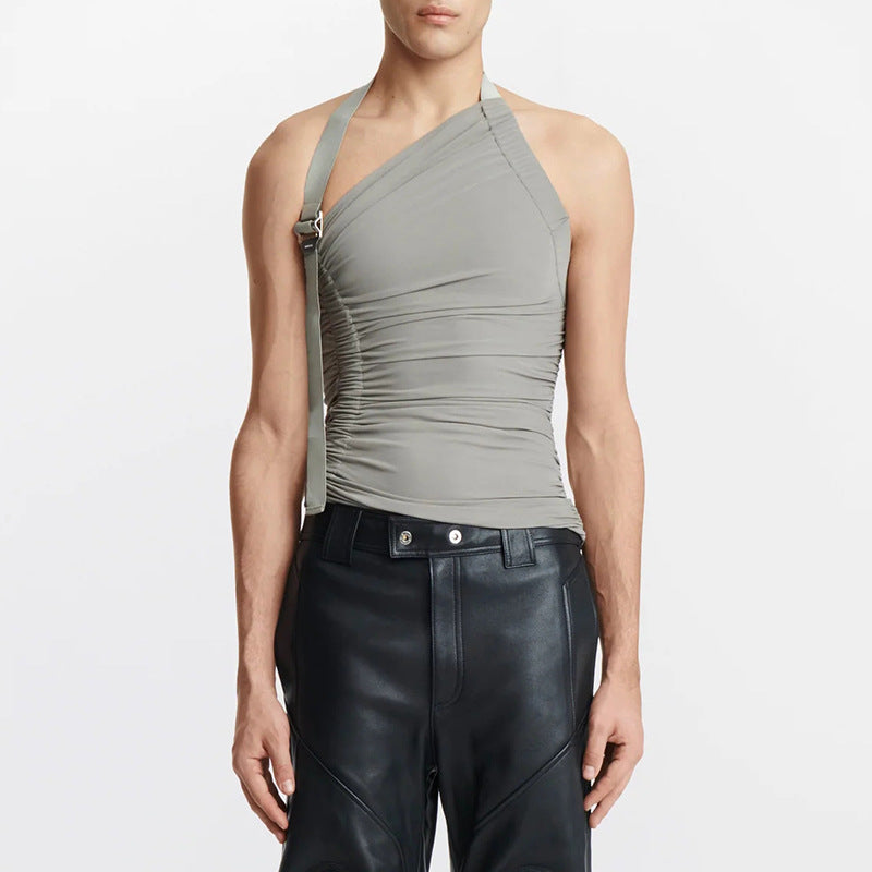 Strapless Off-the-shoulder Hollow-out Knitted Vest for Women