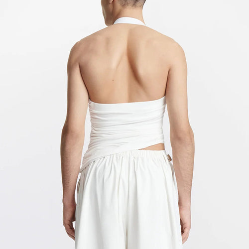 Strapless Off-the-shoulder Hollow-out Knitted Vest for Women
