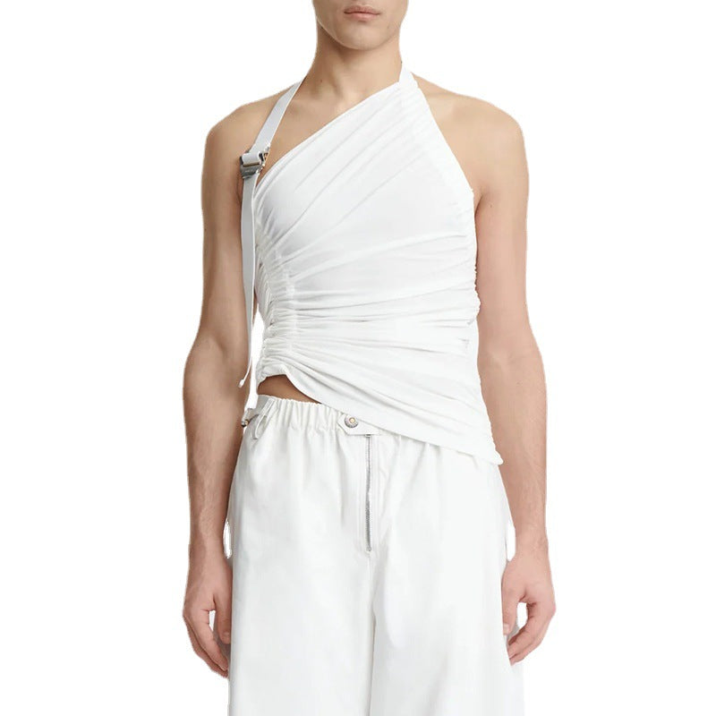 Strapless Off-the-shoulder Hollow-out Knitted Vest for Women