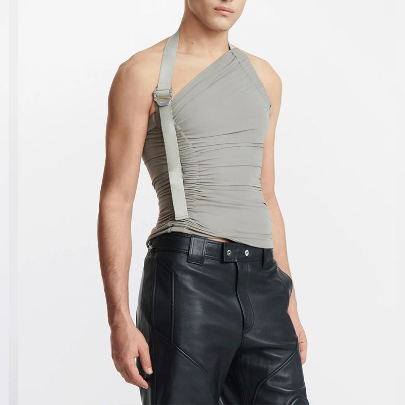 Strapless Off-the-shoulder Hollow-out Knitted Vest for Women