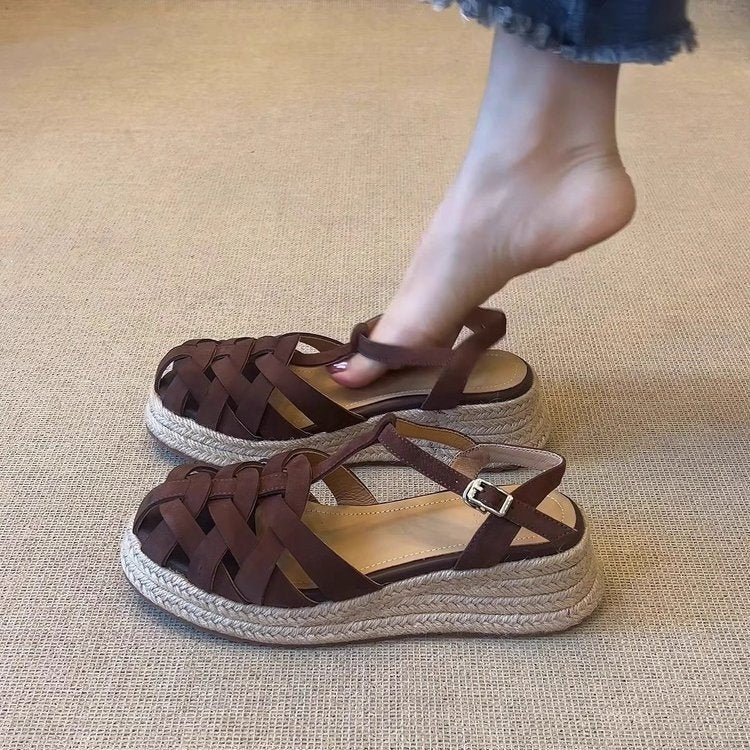 Woven Linen Casual Ethnic Vintage Chic Sporty Sandals