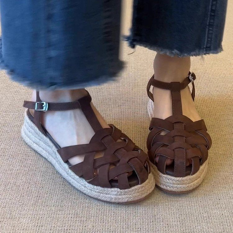 Woven Linen Casual Ethnic Vintage Chic Sporty Sandals