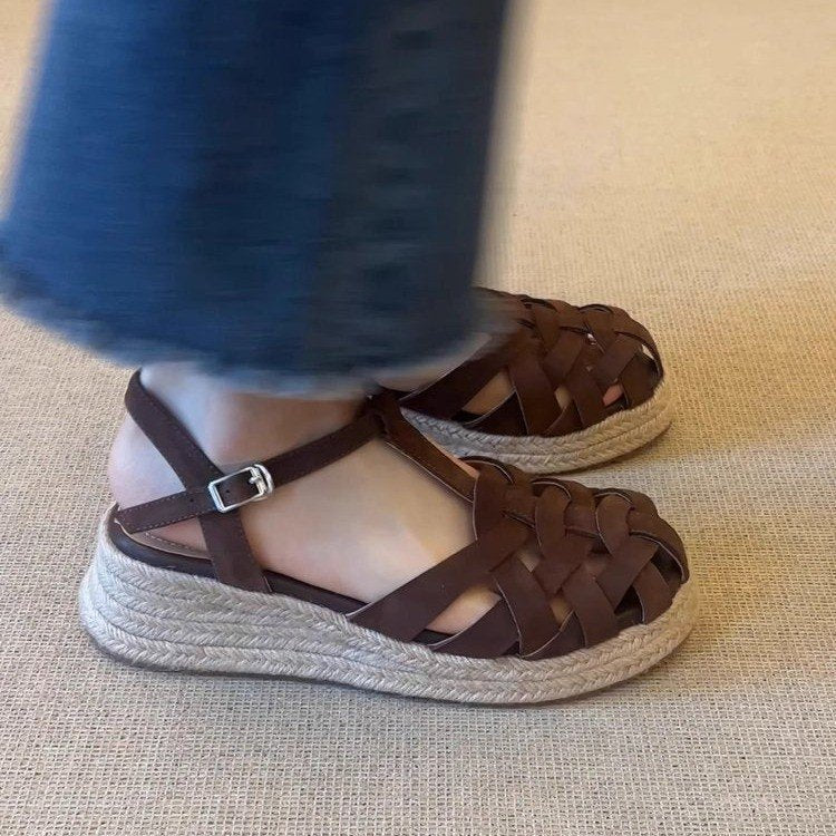 Woven Linen Casual Ethnic Vintage Chic Sporty Sandals
