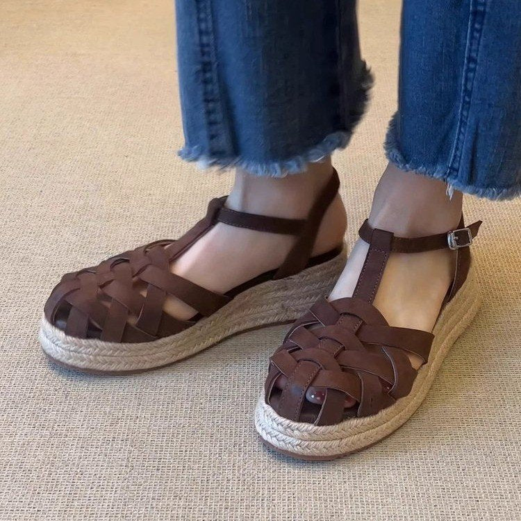 Woven Linen Casual Ethnic Vintage Chic Sporty Sandals