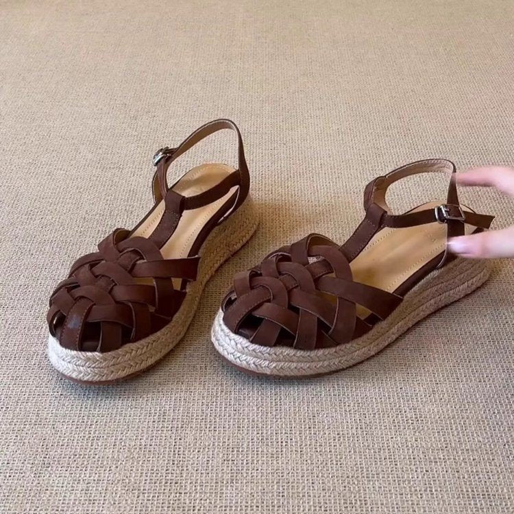 Woven Linen Casual Ethnic Vintage Chic Sporty Sandals