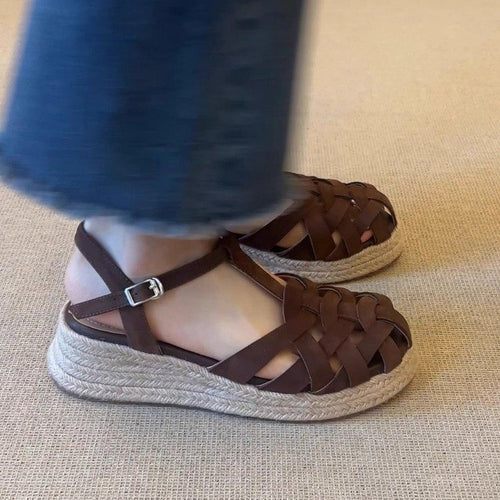 Woven Linen Casual Ethnic Vintage Chic Sporty Sandals