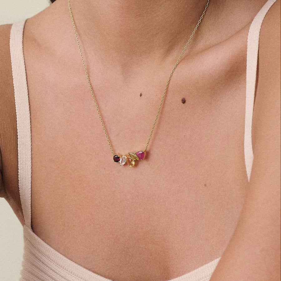 Niche Ruby Clavicle Necklace for Women - Elegant Pendant Necklace
