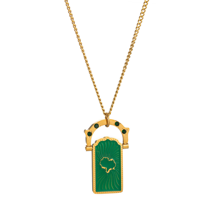 Vintage Titanium Tarot Card Pendant Necklace for Ladies