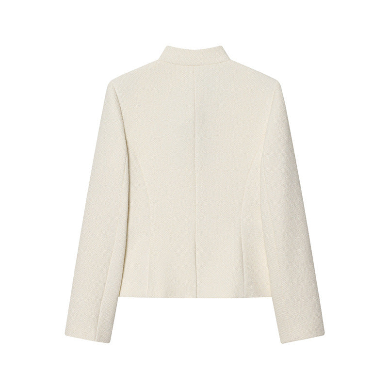 Womens Fashion Elegant Long-sleeve Stand-collar Trench Coat