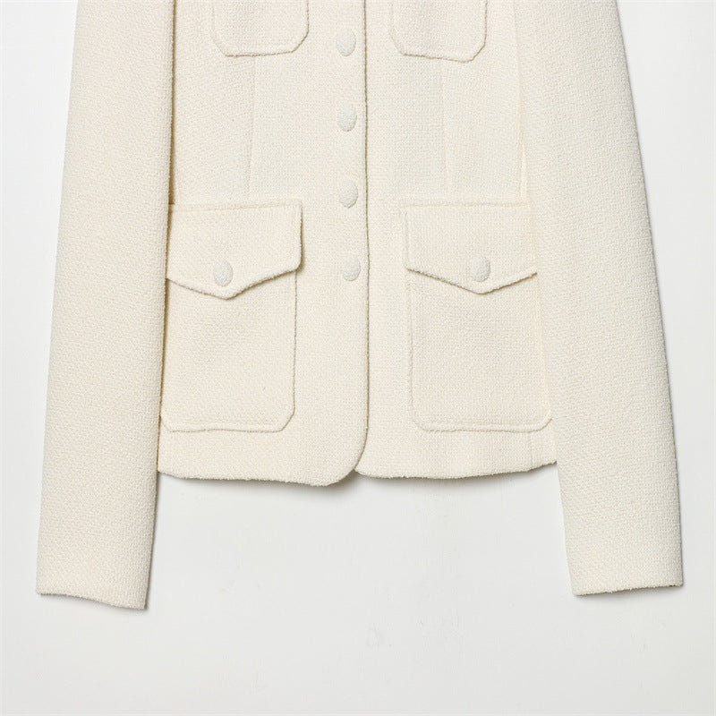 Womens Fashion Elegant Long-sleeve Stand-collar Trench Coat
