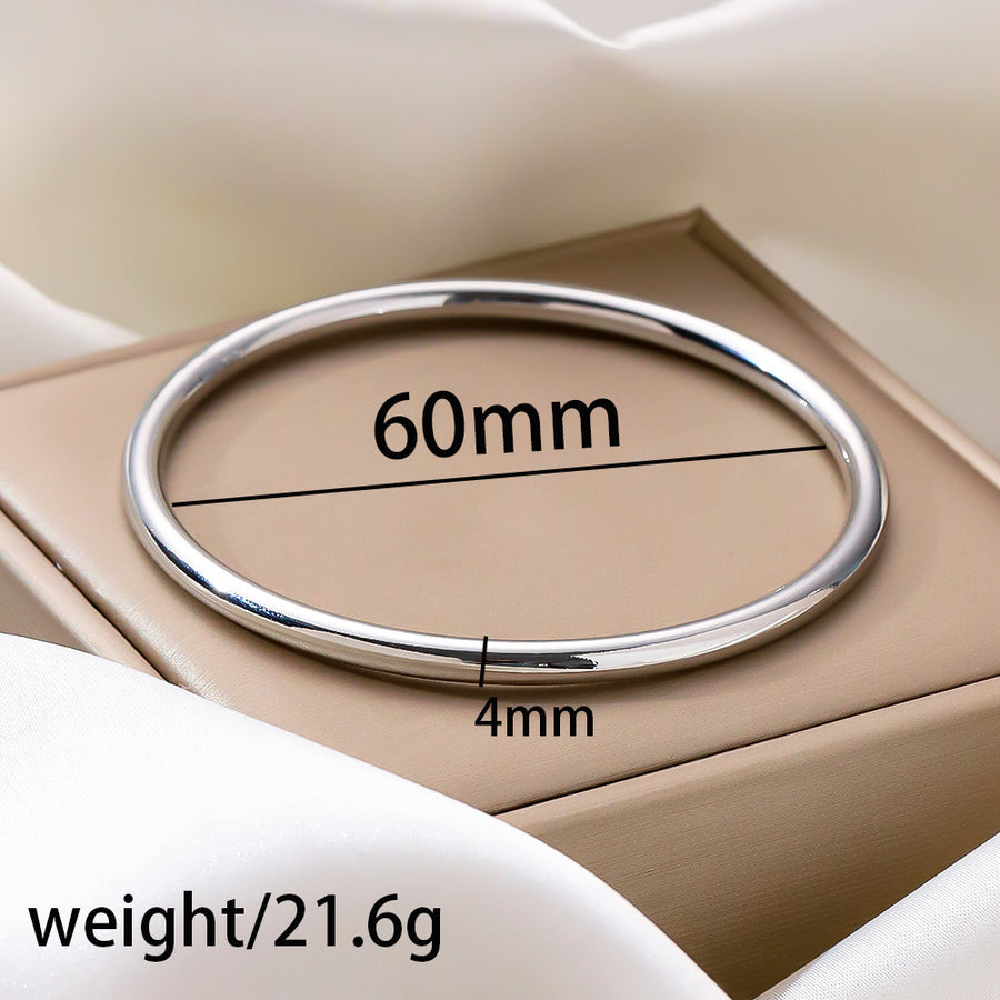 Stainless Steel Bangle with Traditional Polished Surface