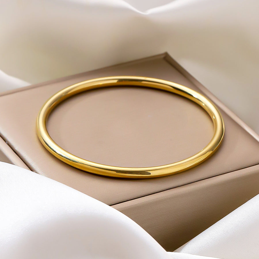 Stainless Steel Bangle with Traditional Polished Surface