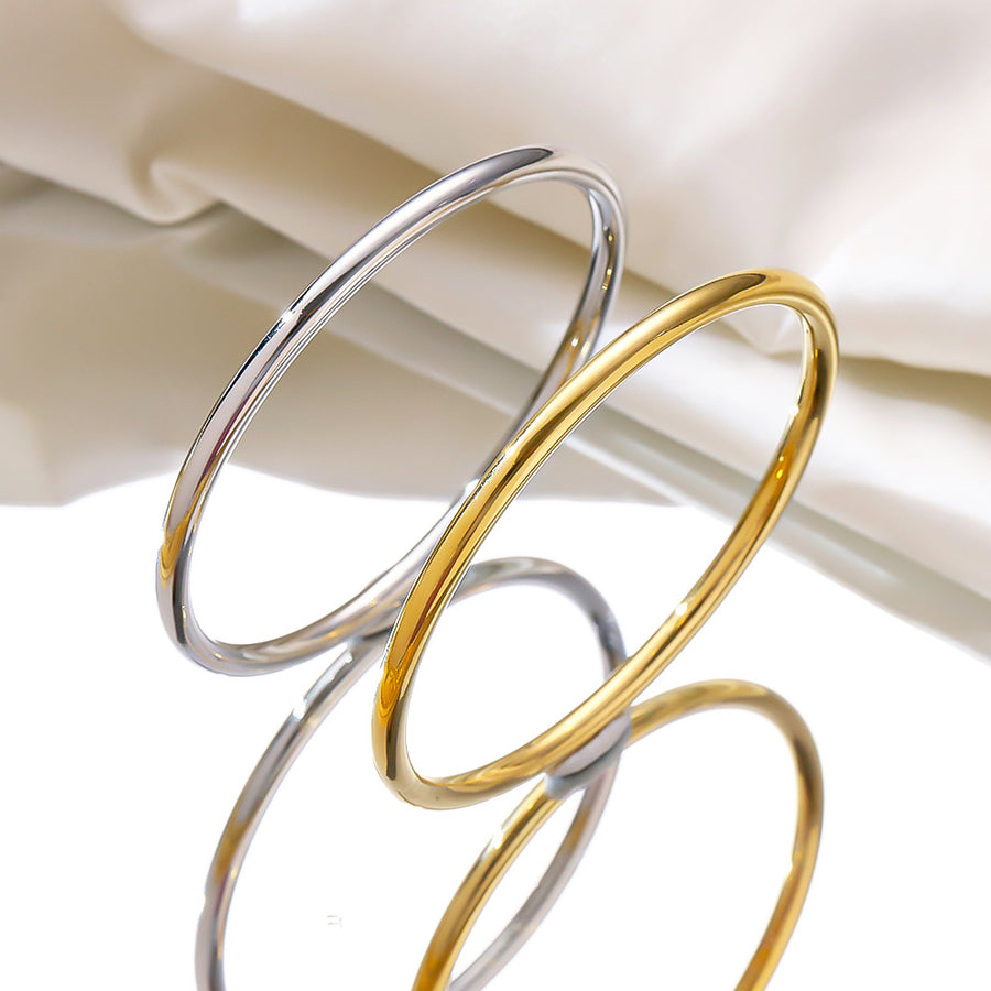 Stainless Steel Bangle with Traditional Polished Surface