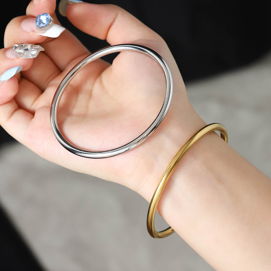 Stainless Steel Bangle with Traditional Polished Surface