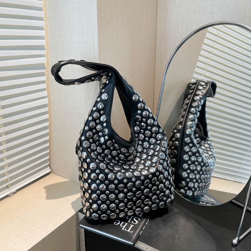 New Punk-style Studded Single-shoulder Crossbody Bag