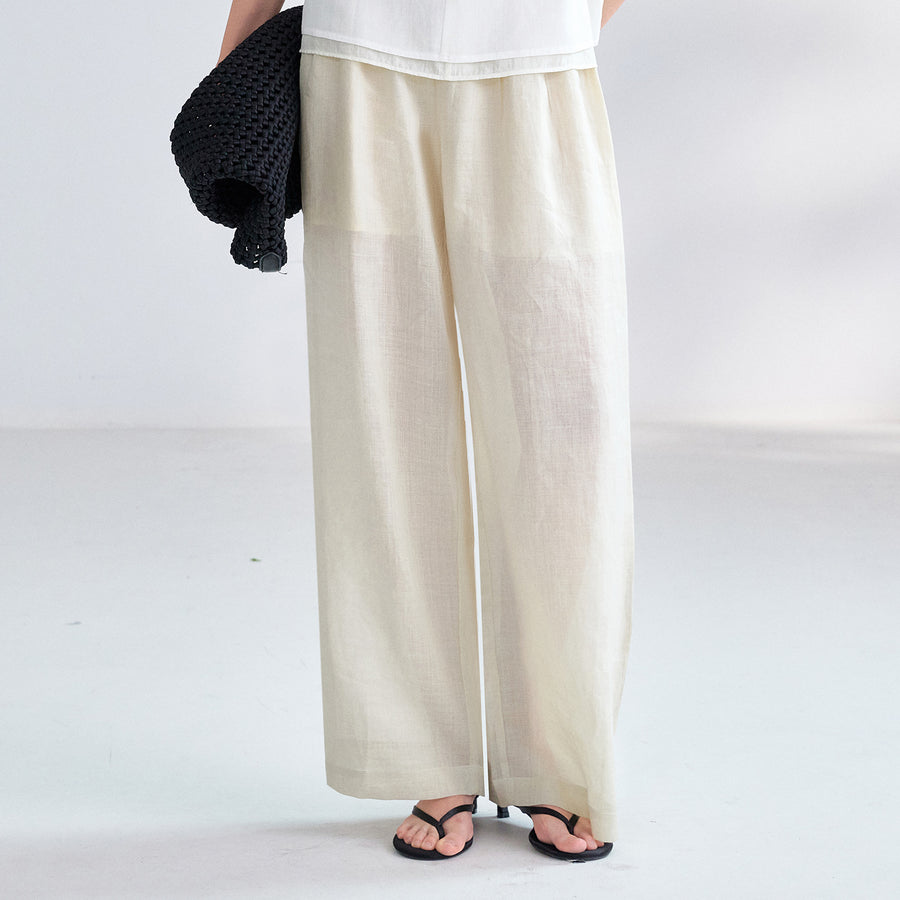 High-waisted Yamamoto-style Relaxed-fit Wide Leg Pants