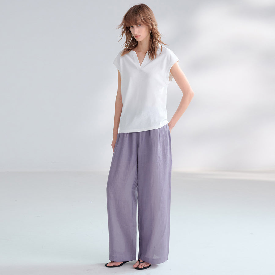 High-waisted Yamamoto-style Relaxed-fit Wide Leg Pants