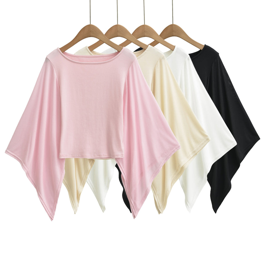 Womens Summer Slim-fit Solid-color Versatile Top