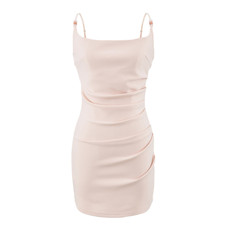 French-style Solid-color Slit Slip Dress for Summer Parties