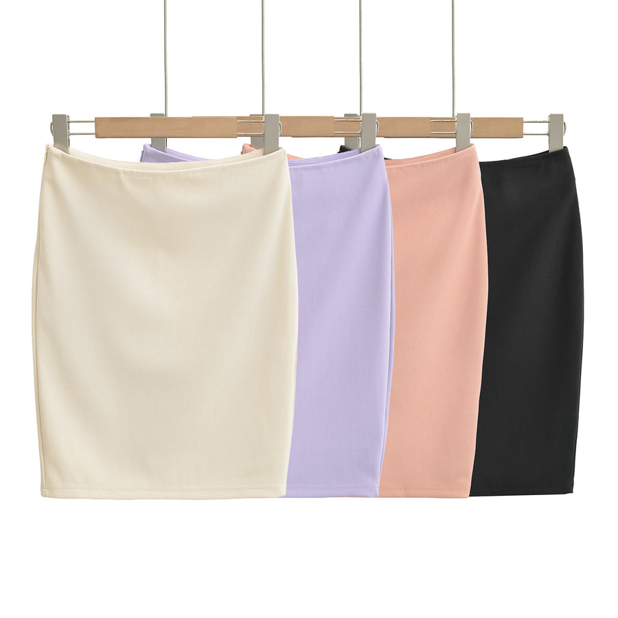 Womens Summer Solid-Color High-Waisted Maxi Skirt