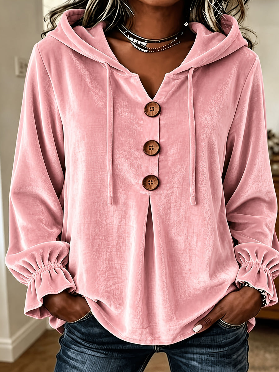 Velvet Long-sleeved Blouse Shirt for Effortless Style
