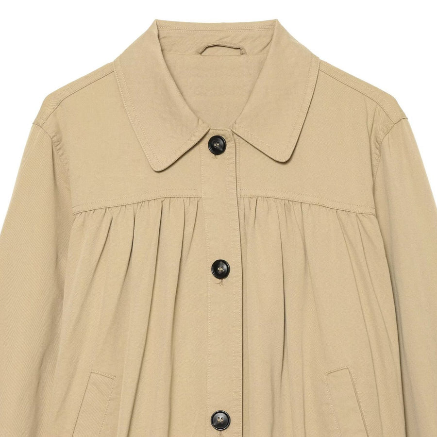 Womens Summer Retro Solid-Color Trench Coat Jacket