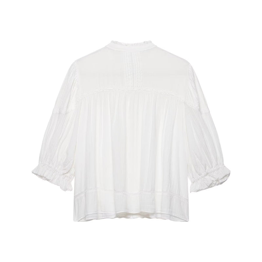 Womens Summer New Arrival Simple Solid-Color Shirt
